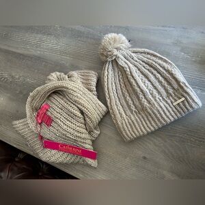 NWT Sequin Cable Knit Snood & Beanie